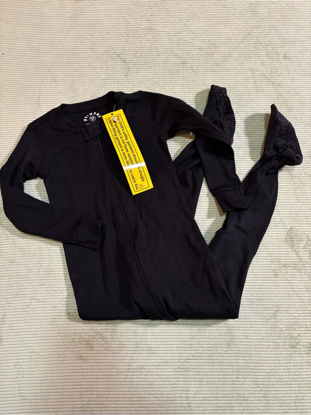 Primary Black Footed One-Piece Pajamas